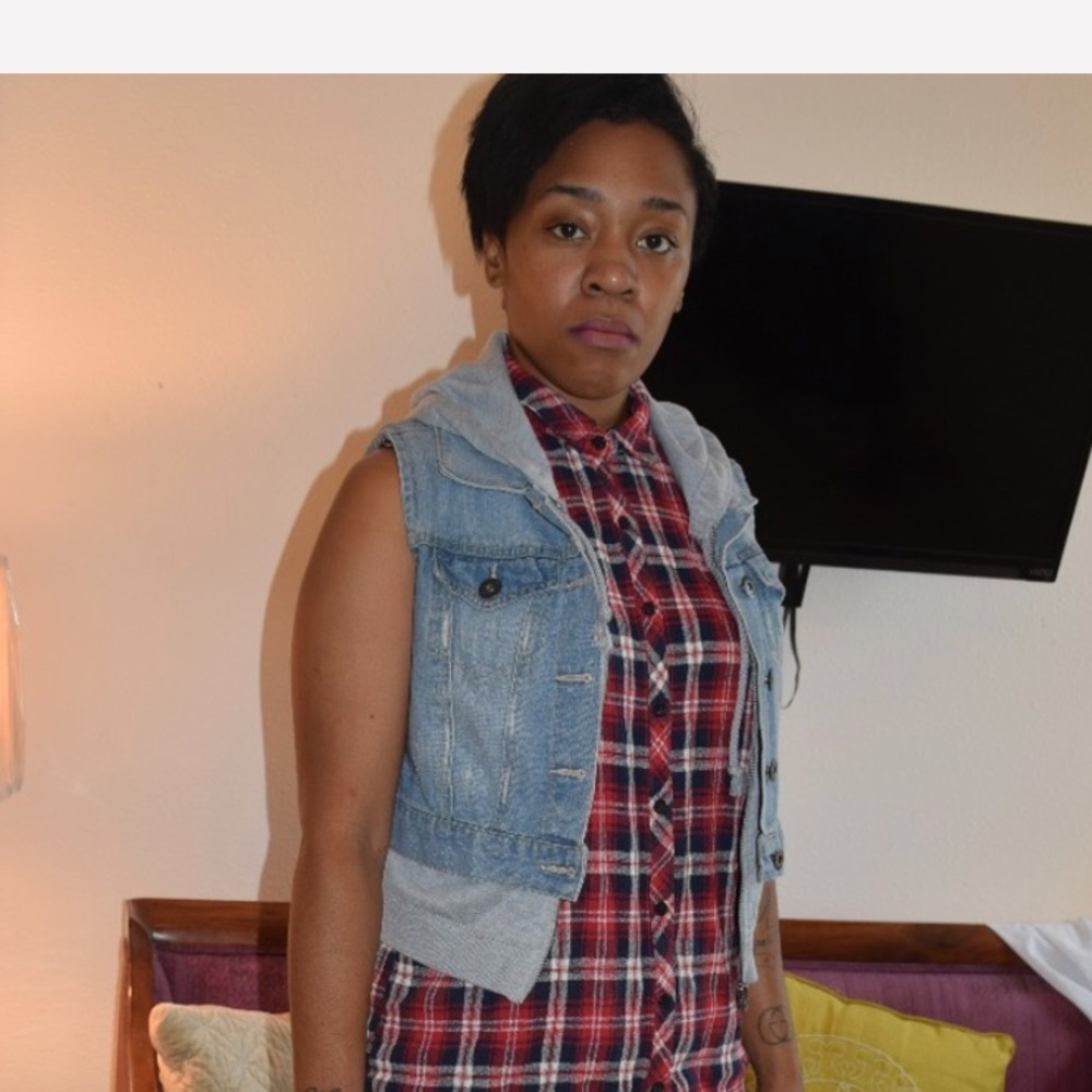 Blue jean sleeveless jacket